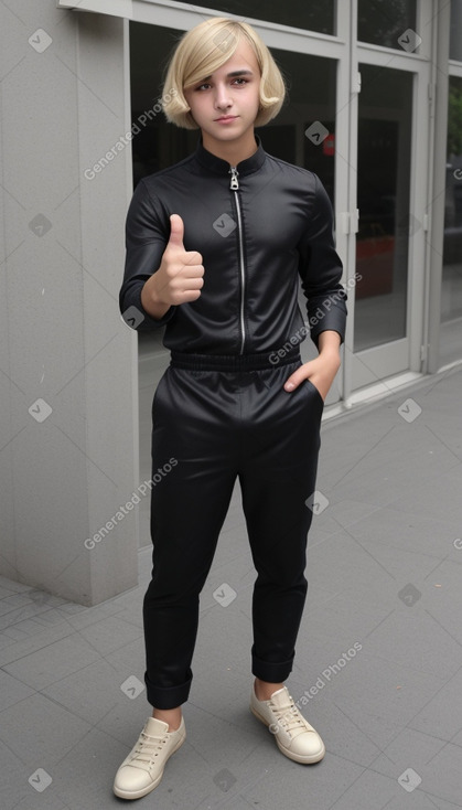 Turkish teenager boy with  blonde hair