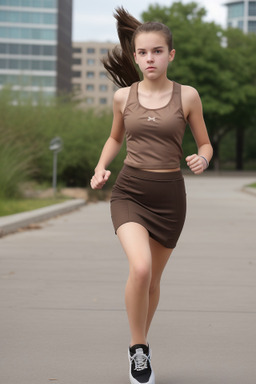 Teenager girl with  brown hair