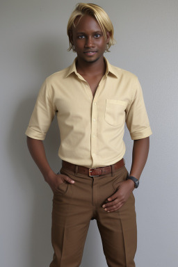 Zimbabwean adult male with  blonde hair