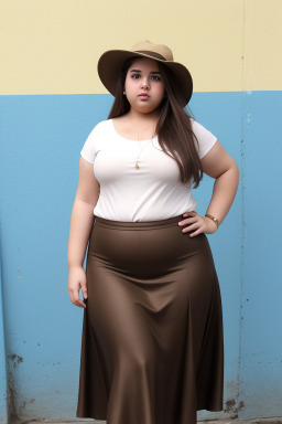 Cuban young adult female with  brown hair