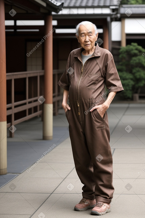 Japanese elderly male with  brown hair