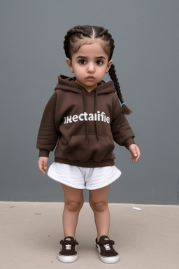 Kuwaiti infant girl with  brown hair