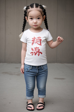 Chinese infant girl with  white hair