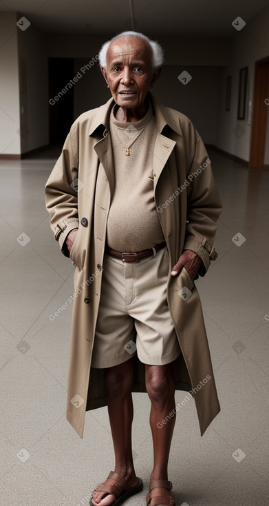 Ethiopian elderly male with  brown hair