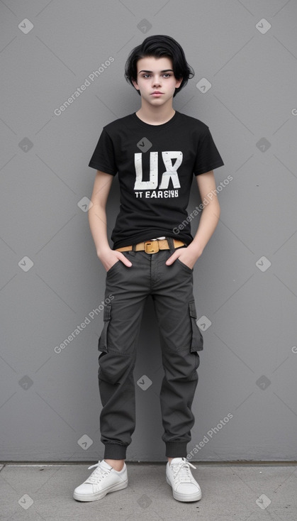 American teenager boy with  black hair