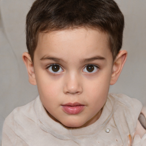 Neutral white child male with short  brown hair and brown eyes