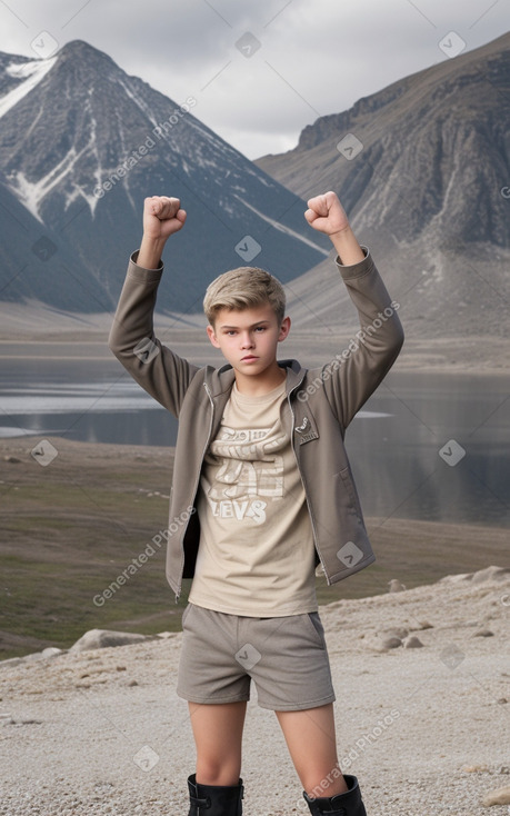 Danish teenager boy with  gray hair