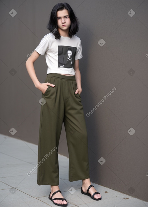 Polish teenager boy with  black hair