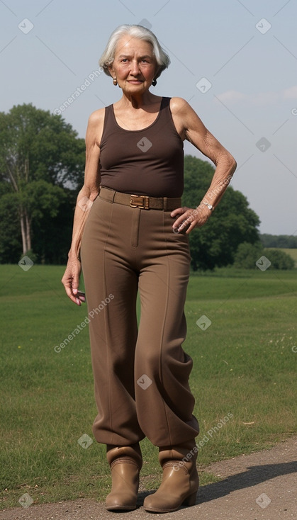 Elderly female with  brown hair