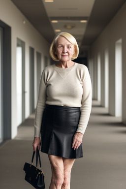 Caucasian elderly female with  blonde hair