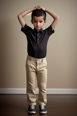 Algerian child boy with  brown hair