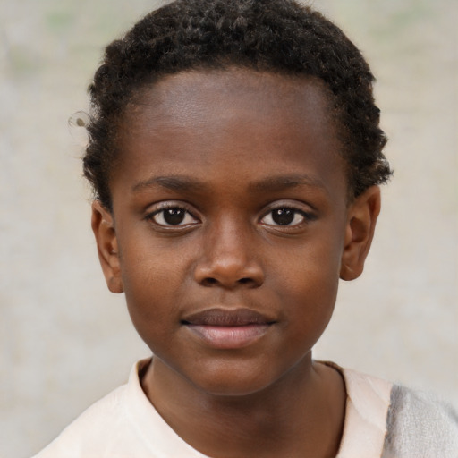 Neutral black child male with short  brown hair and brown eyes