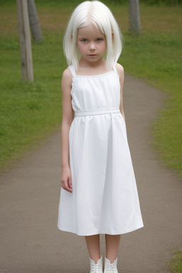 Finnish child girl with  white hair