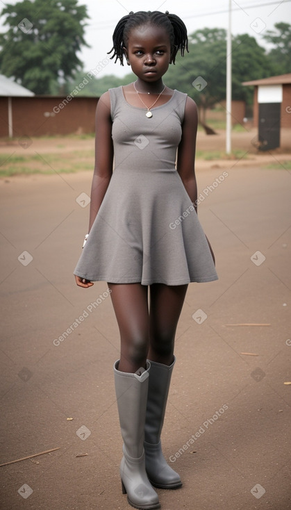 Ugandan teenager girl with  gray hair