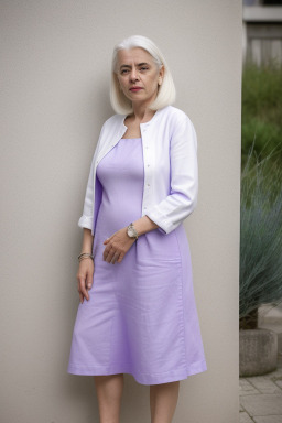 Portuguese 45 years female with  white hair