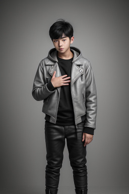 South korean teenager boy with  gray hair