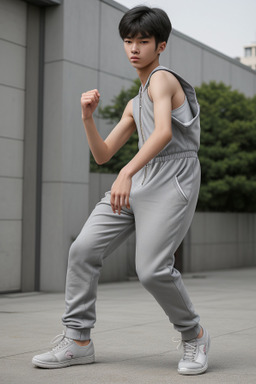 South korean teenager boy with  gray hair