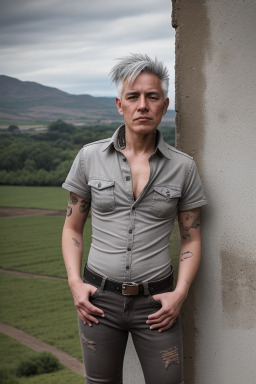 Bolivian adult non-binary with  gray hair