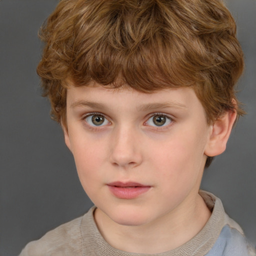 Neutral white child male with short  brown hair and brown eyes