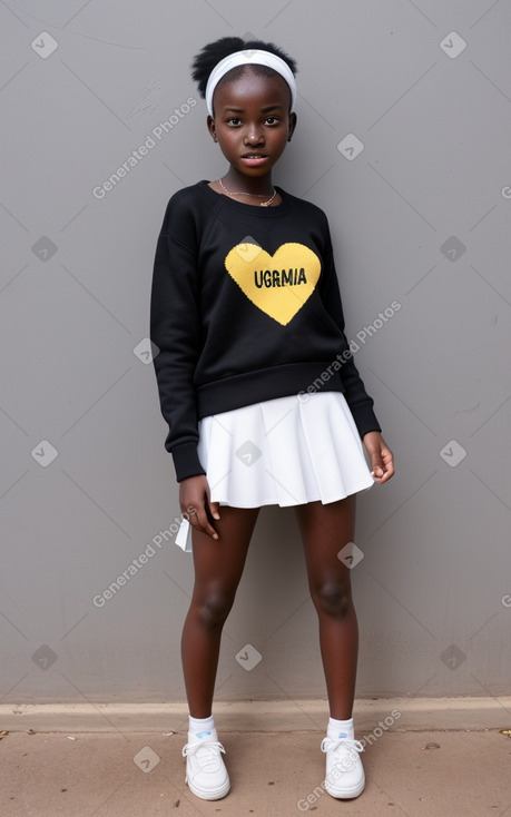 Ugandan teenager girl with  white hair