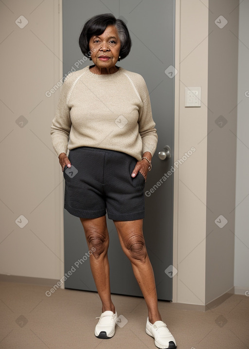 African american elderly female with  black hair