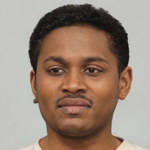 Neutral latino young-adult male with short  brown hair and brown eyes