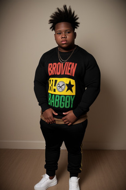 Jamaican teenager boy with  brown hair