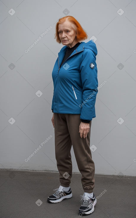 Estonian elderly female with  ginger hair