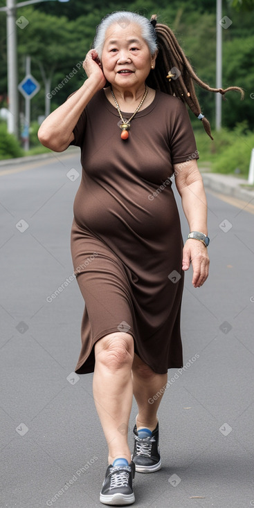 Vietnamese elderly female with  brown hair