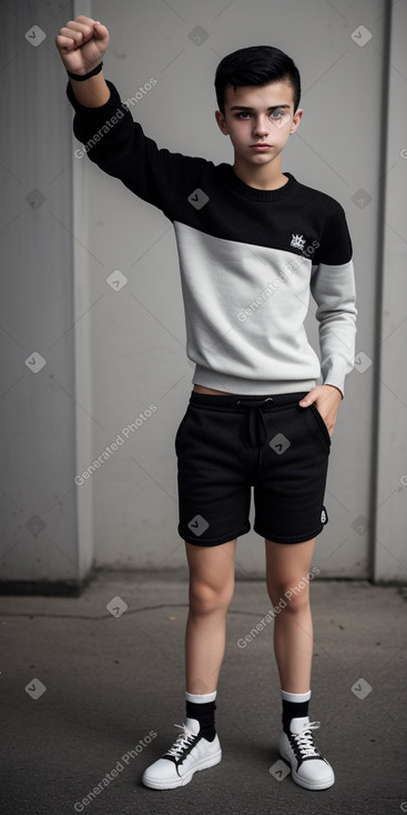 Romanian teenager boy with  black hair