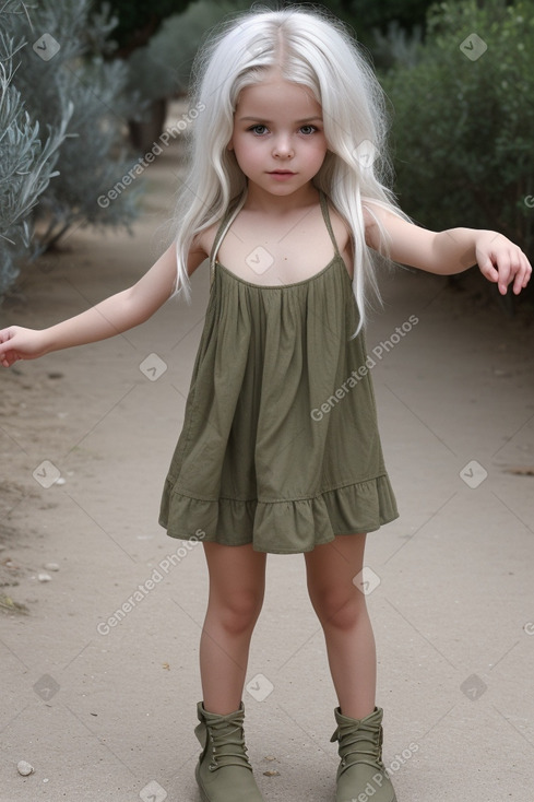 Greek child girl with  white hair