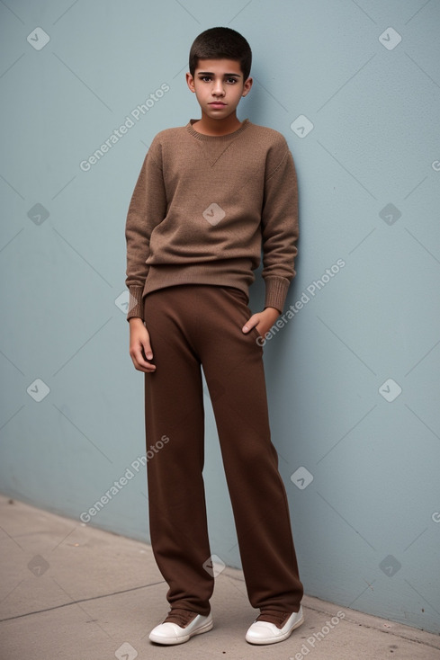 Venezuelan teenager boy with  brown hair