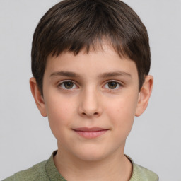 Neutral white child male with short  brown hair and brown eyes