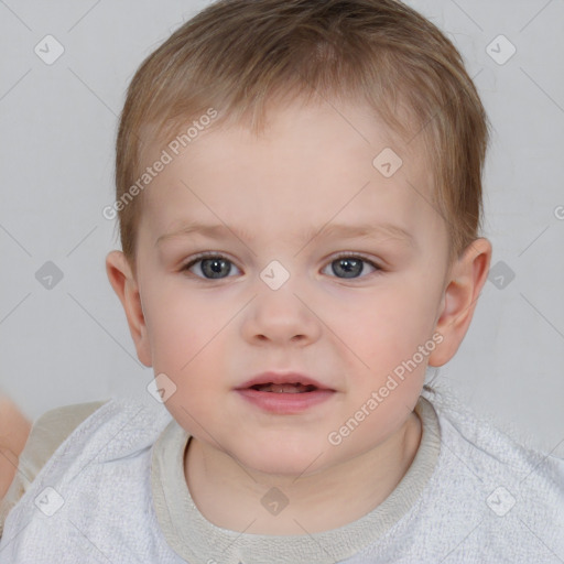 Neutral white child female with short  brown hair and brown eyes