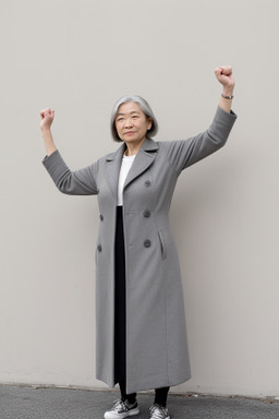 Japanese middle-aged female with  gray hair