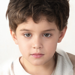 Neutral white child male with short  brown hair and brown eyes