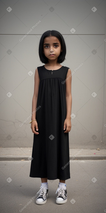 Libyan child female with  black hair