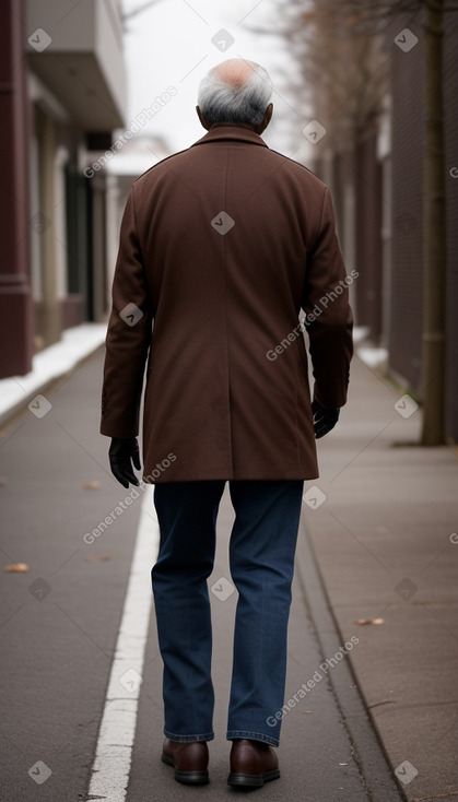 Elderly male with  brown hair