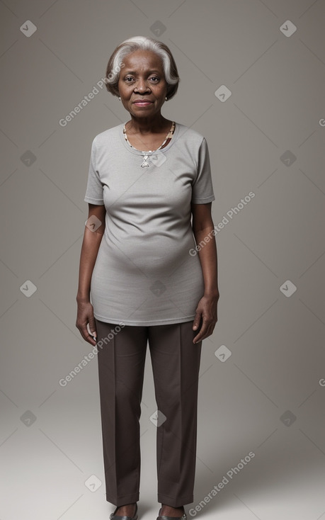 Nigerian elderly female with  brown hair