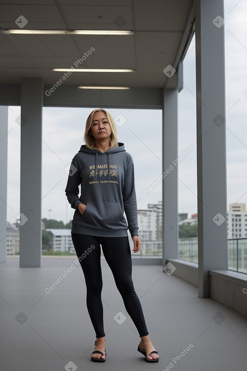 Malaysian 45 years female with  blonde hair