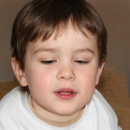 Neutral white child male with short  brown hair and brown eyes