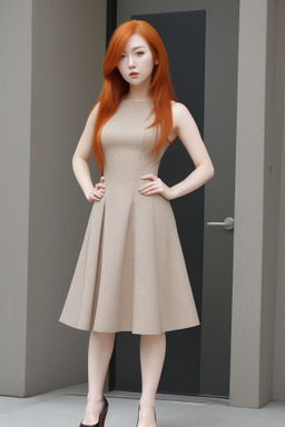 Korean adult female with  ginger hair