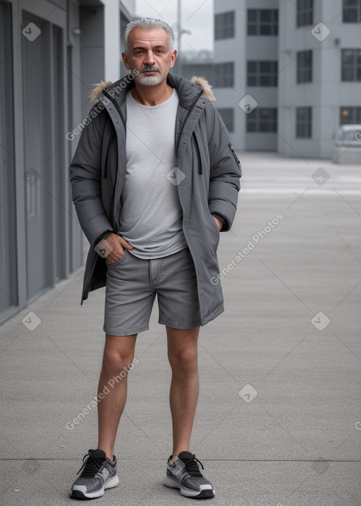 Albanian middle-aged male with  gray hair