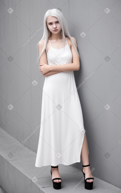 Teenager girl with  white hair