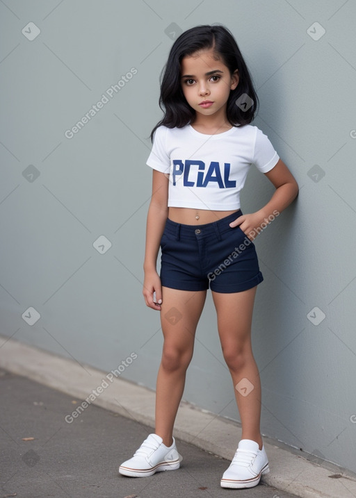 Puerto rican child girl with  black hair