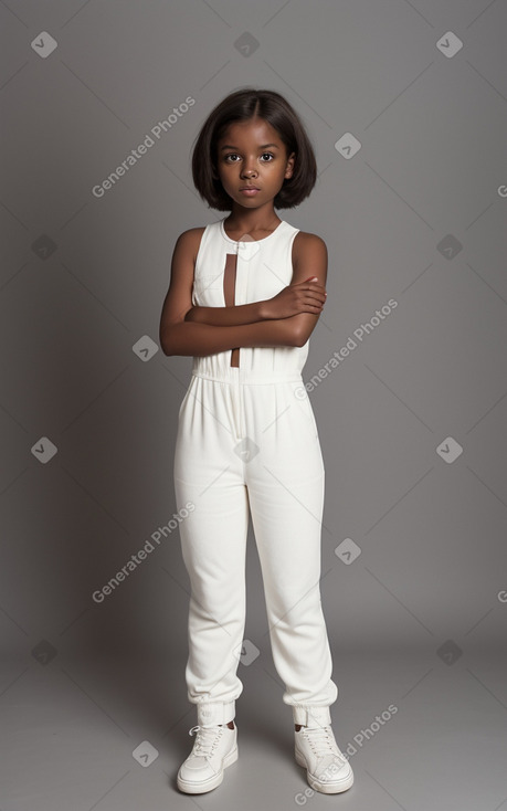 African american child female with  brown hair