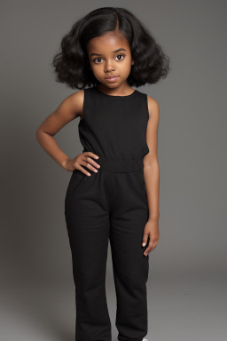 African american child female with  black hair