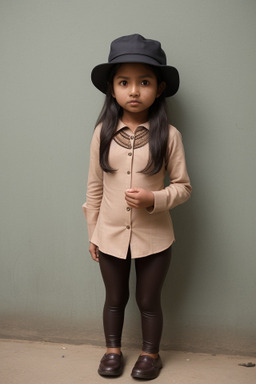 Nepalese child girl with  brown hair