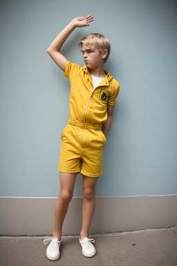 Spanish teenager boy with  blonde hair