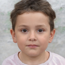 Neutral white child male with short  brown hair and brown eyes